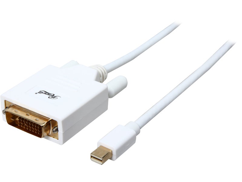 Rosewill Mini DisplayPort to DVI Cable, White, 3 Feet Mini DP to DVI Cable with Gold Plated Connector, Mini DisplayPort Male (Thunderbolt Supported), DVI Male - Image 1